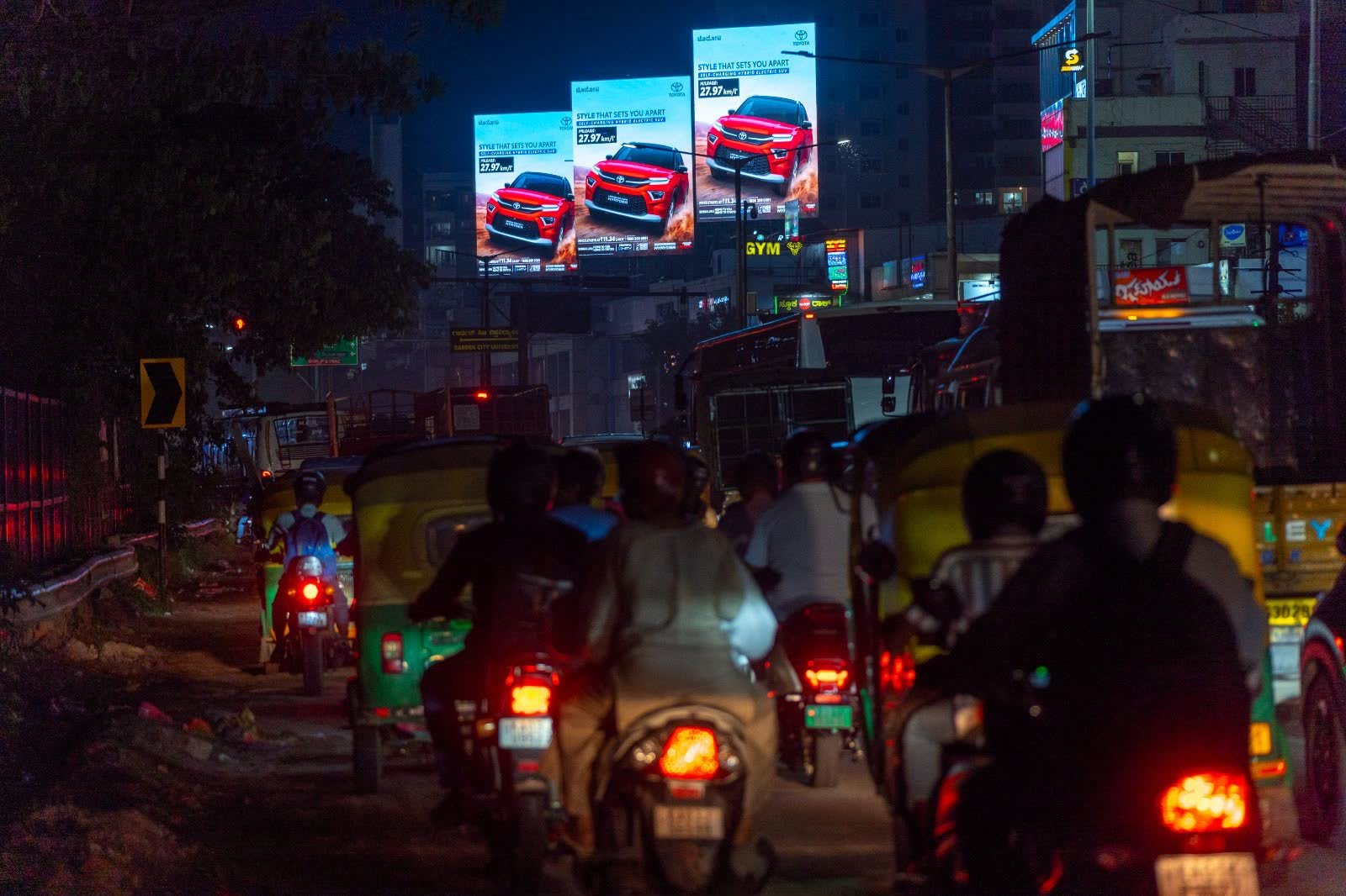 Bhattarahalli LED Displays at Night